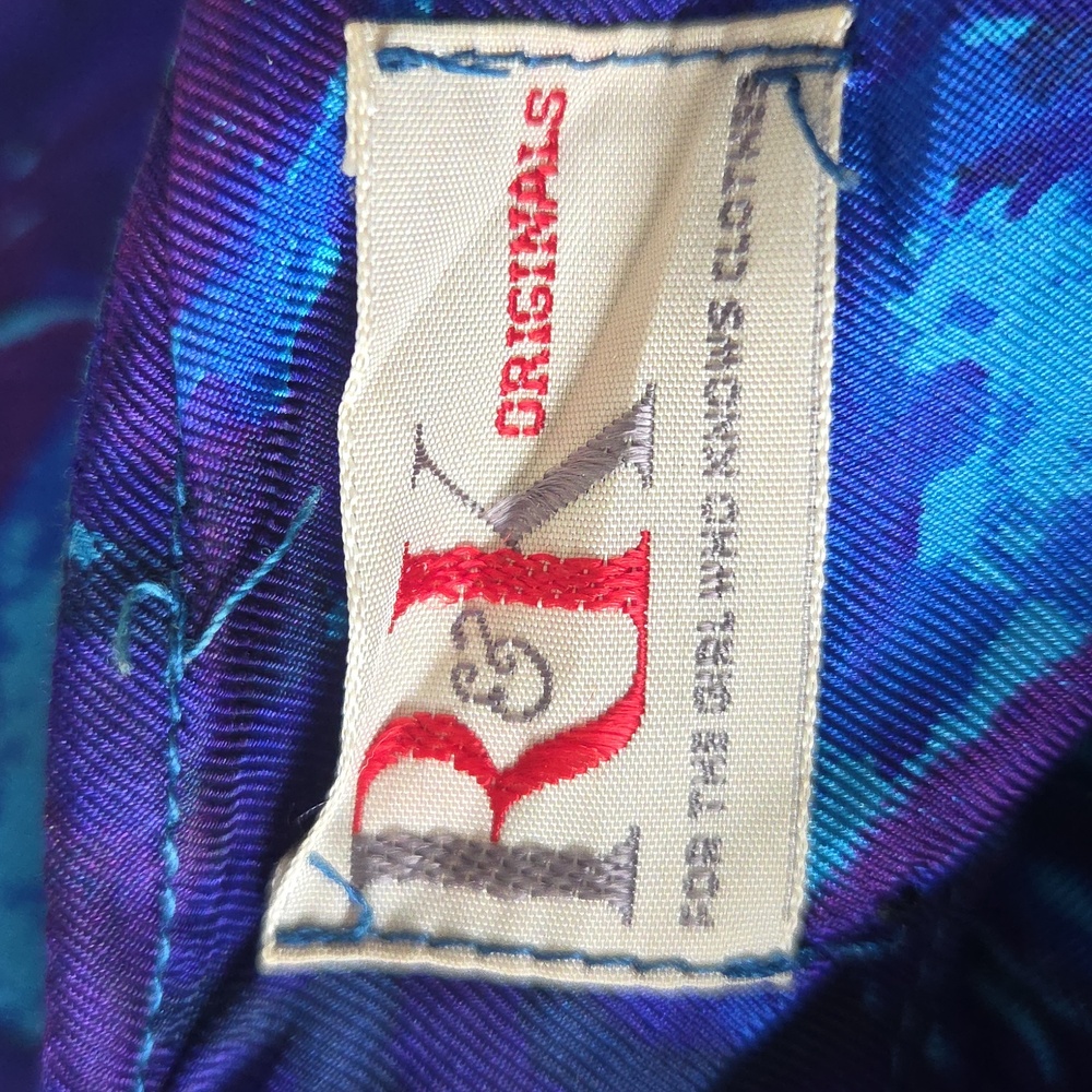 Vintage R&K Originals Floral Blue and Purple Floral Dress - Picture 3 of 10